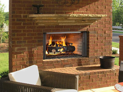 Majestic Villawood 36" Traditional Outdoor Wood Burning Fireplace With Herringbone Refractory