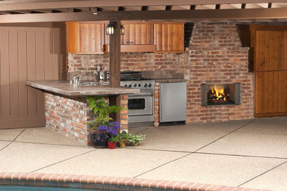 Majestic Villawood 36" Traditional Outdoor Wood Burning Fireplace With Herringbone Refractory