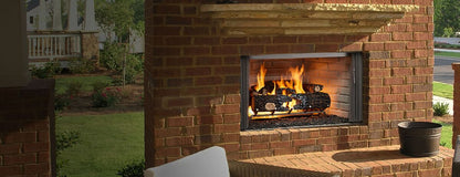 Majestic Villawood 36" Traditional Outdoor Wood Burning Fireplace With Traditional Refractory