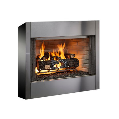 Majestic Villawood 36" Traditional Outdoor Wood Burning Fireplace With Traditional Refractory