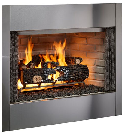 Majestic Villawood 42" Traditional Outdoor Wood Burning Fireplace With Traditional Refractory