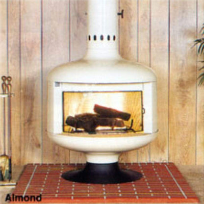 Malm Fire Drum 2 32" Slate Gray Freestanding Wood Burning Fireplace With Screen