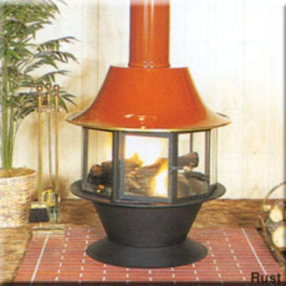 Malm Spin-A-Fire 32" Camel Freestanding Wood Burning Fireplace With Matte Black Base