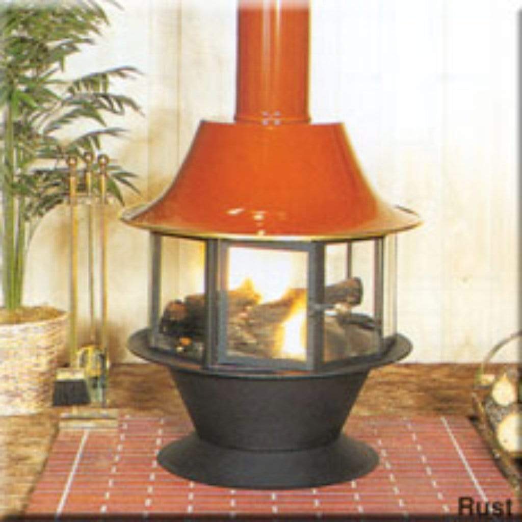 Malm Spin-A-Fire 32" Slate Gray Freestanding Wood Burning Fireplace With Matching Base
