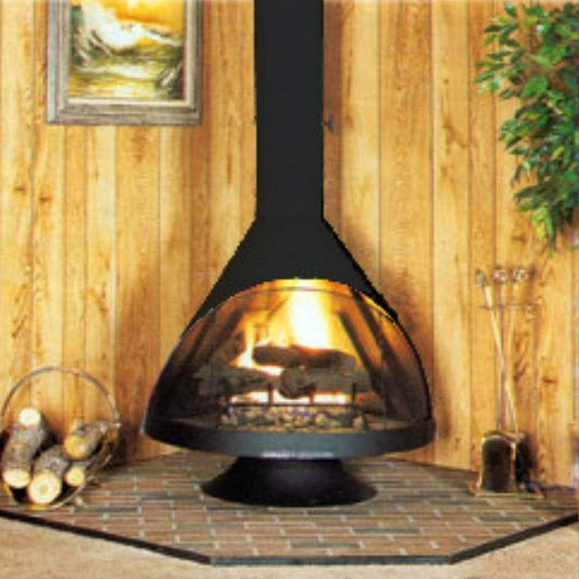Malm Zircon 38” Matte Black Freestanding Wood Burning Fireplace