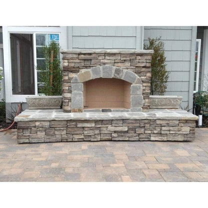 Mason-Lite 33" Pre-Cast Masonry Firebox Kit with 2ft Masonry Chimney and MFP33-SHBL Brick Liner