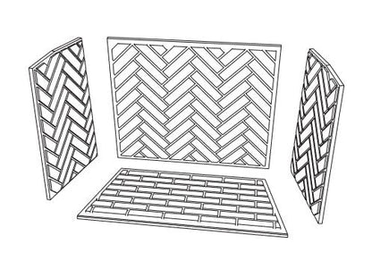 Mason-Lite 8" Gold Extended Split Herringbone Brick Panels for 43" FP See-Through Fireboxes With Height Kit