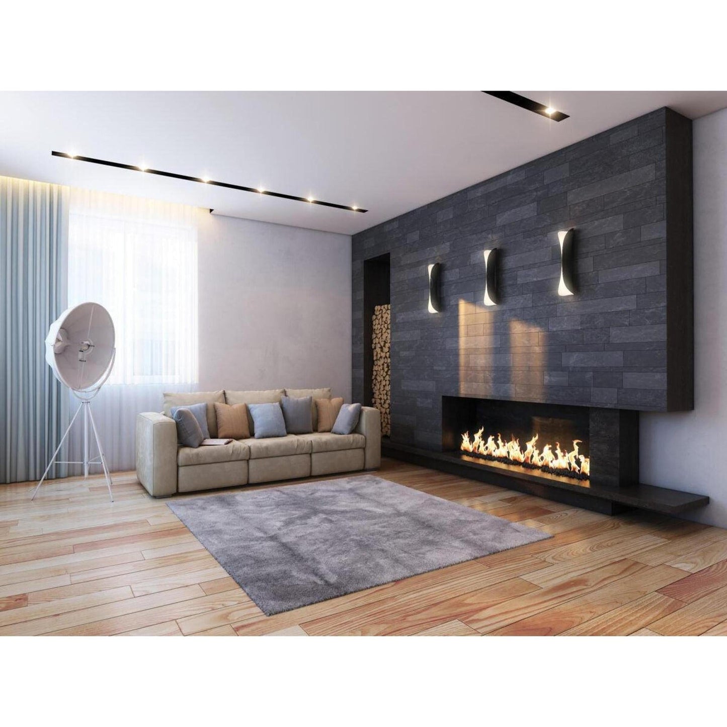 Mason-Lite 84" Linear Gas Fireplace - 12" B-Vent