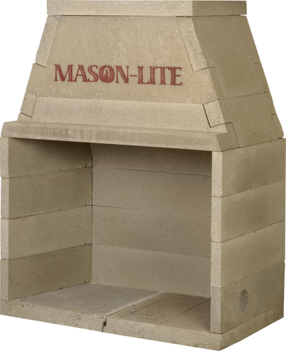Mason-Lite Regal 84" Pre-Cast Masonry Class A Vented Indoor/Outdoor Wood-Burning Firebox Kit