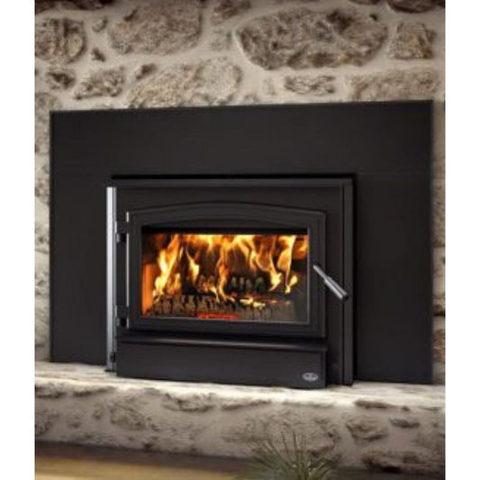 Osburn 3500 Wood Insert With Black Door Overlay, Faceplate & Black Faceplate Trims