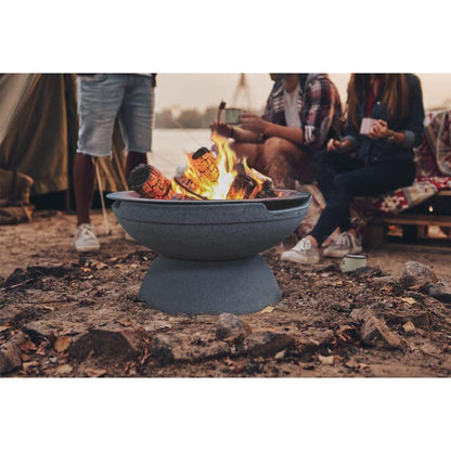 Prism Hardscapes Falo 21" Volcanic Ash Round Glass Fiber Reinforced Cement Wood-Burning Fire Pit