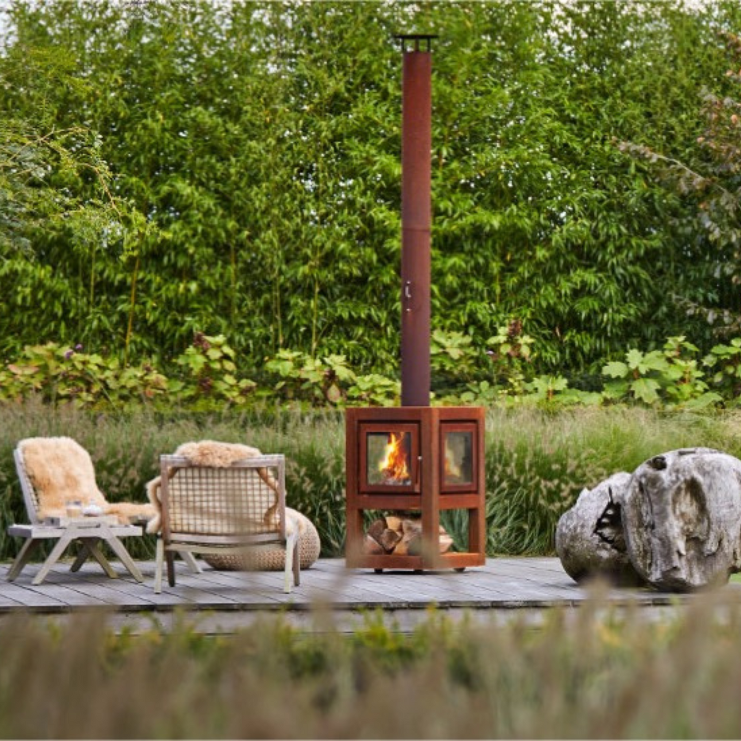 RB73 Quaruba CorTen Steel Mobile Base