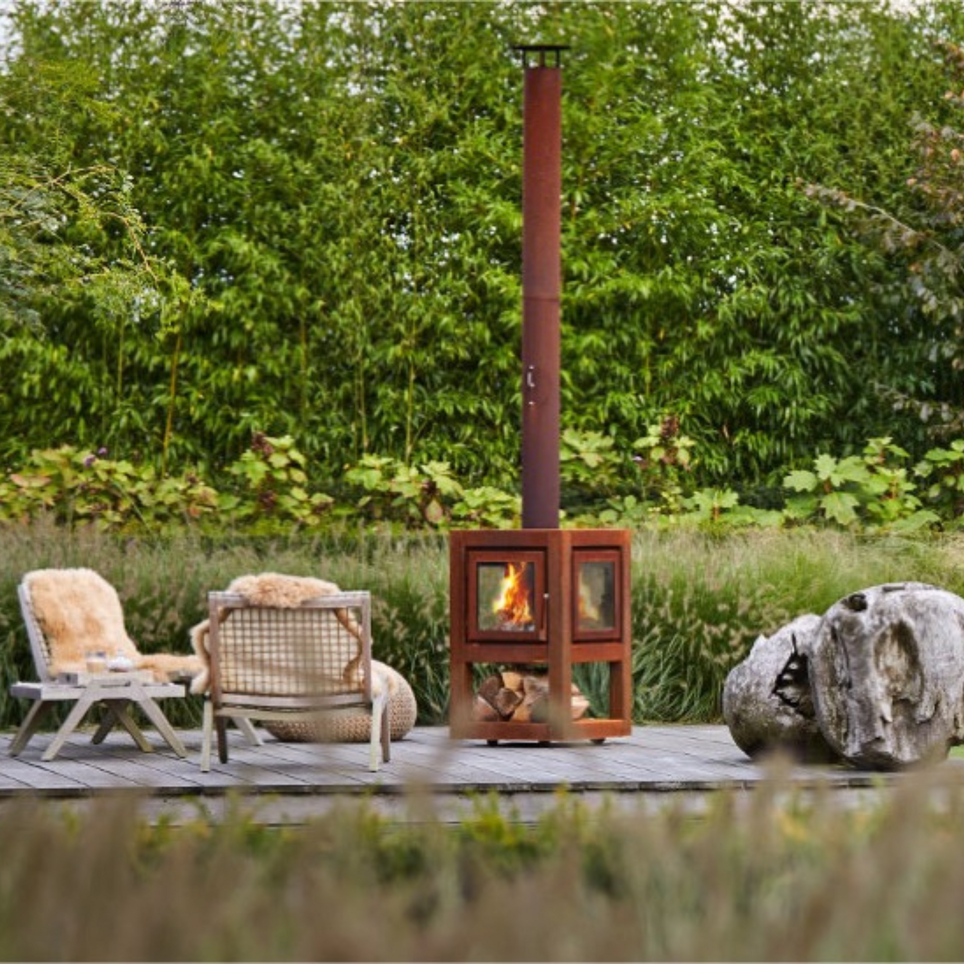 RB73 Quaruba CorTen Steel Mobile Base