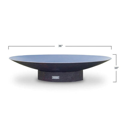 Seasons CONCAVE 36" Natural Rust Patina Wood Steel Fire Pit