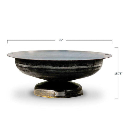 Seasons VULCAN 36" Natural Rust Patina Wood Steel Fire Pit with Lid II