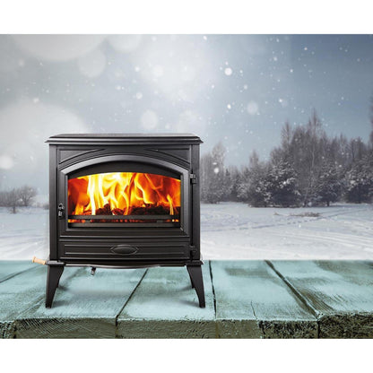 Sierra Flame by Amantii Lynwood W76 Cast Iron Freestanding Wood Burning Stove