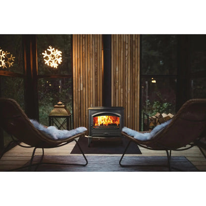 Sierra Flame by Amantii Lynwood W76 Cast Iron Freestanding Wood Burning Stove