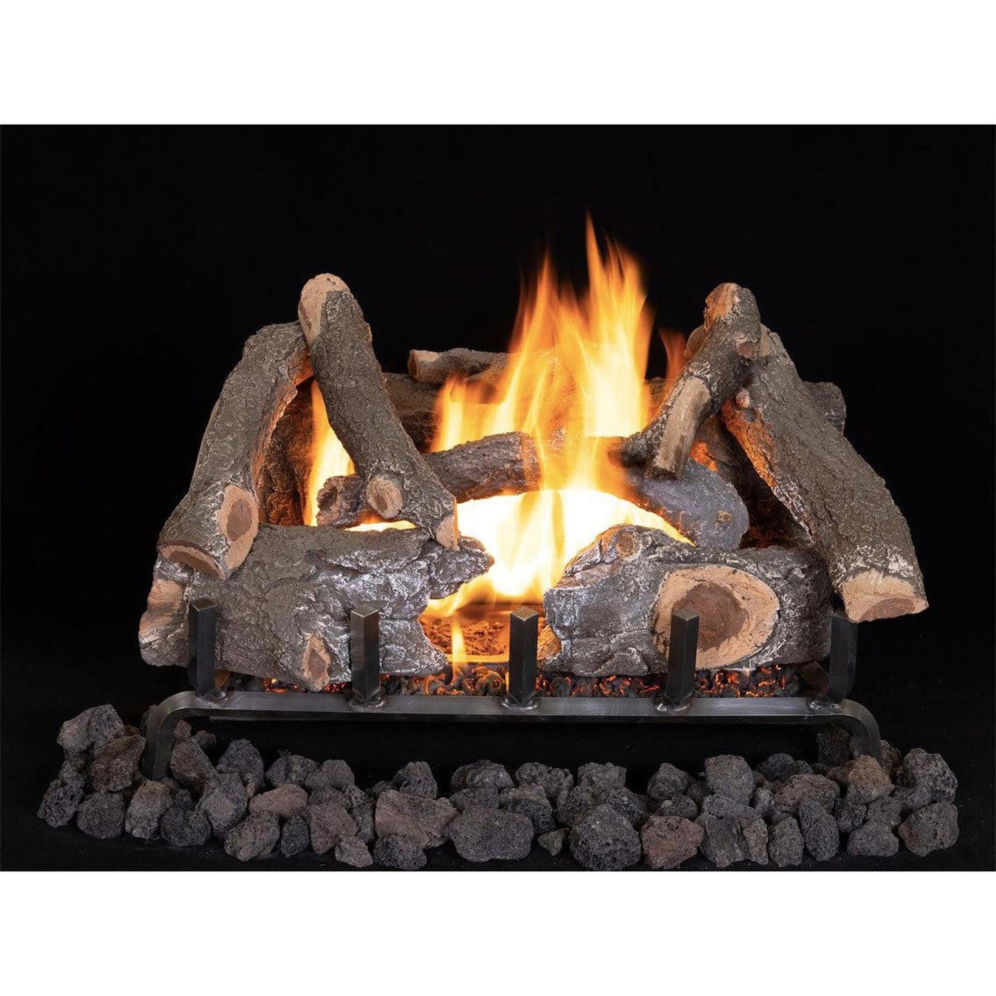 Superior Dual-Burner Series Ozark Charred Oak 36" 10-Piece Outdoor Vented Gas Log Set