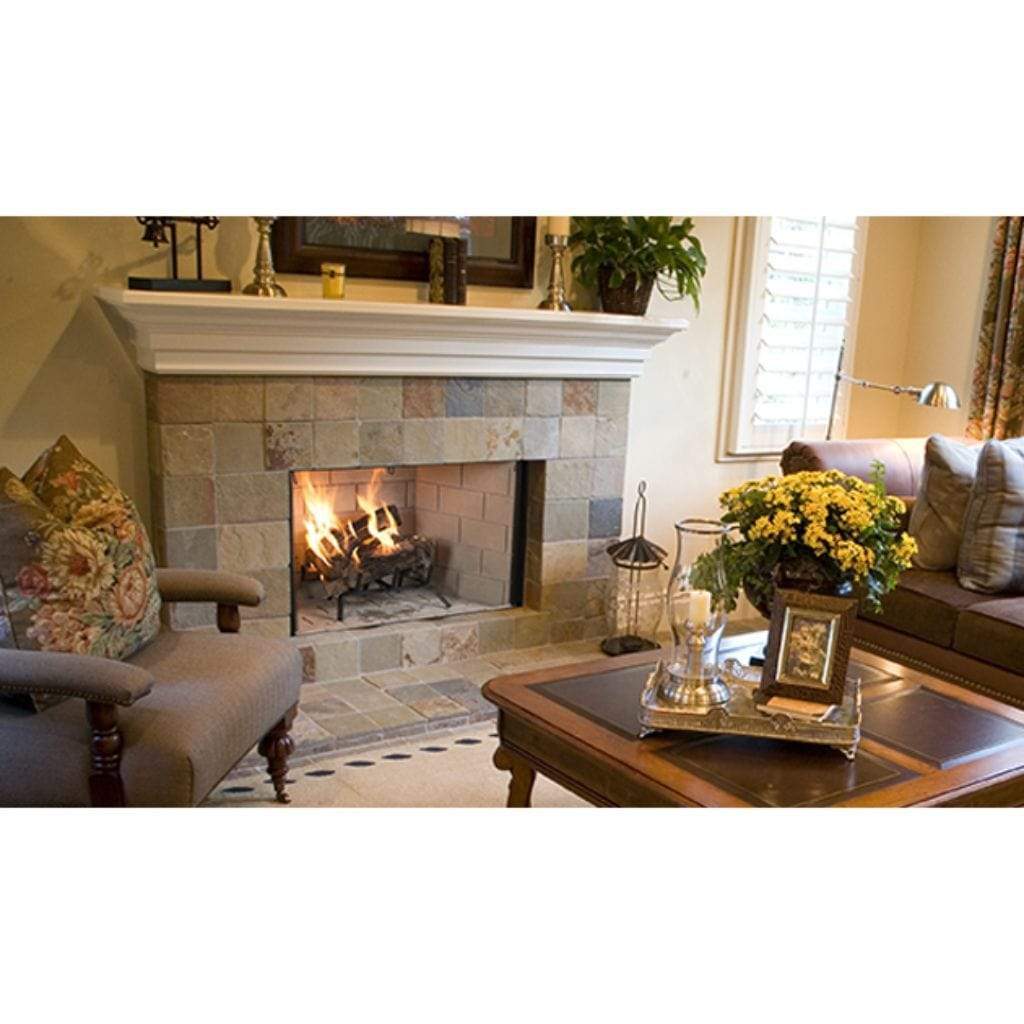 Superior WRT3538 38" Traditional Vent Free Wood Burning Fireplace With Grey Stacked Refractory Panels