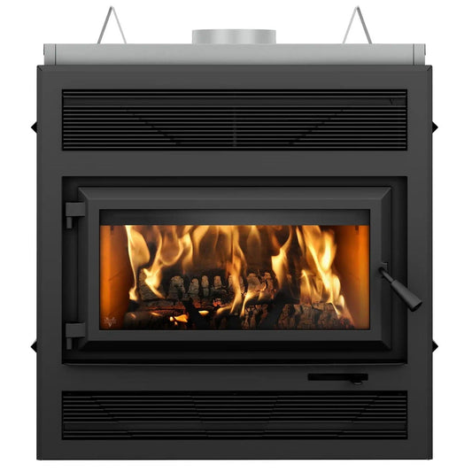 Ventis HE250R 37" Black High-Efficiency Direct Vent Large Wood Burning Fireplace, EPA2020 Certified