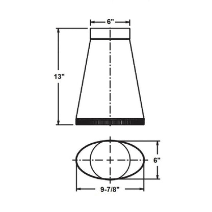 Vermont Castings Bordeaux Oval To 6" Round Adapter For Defiant Wood Stove