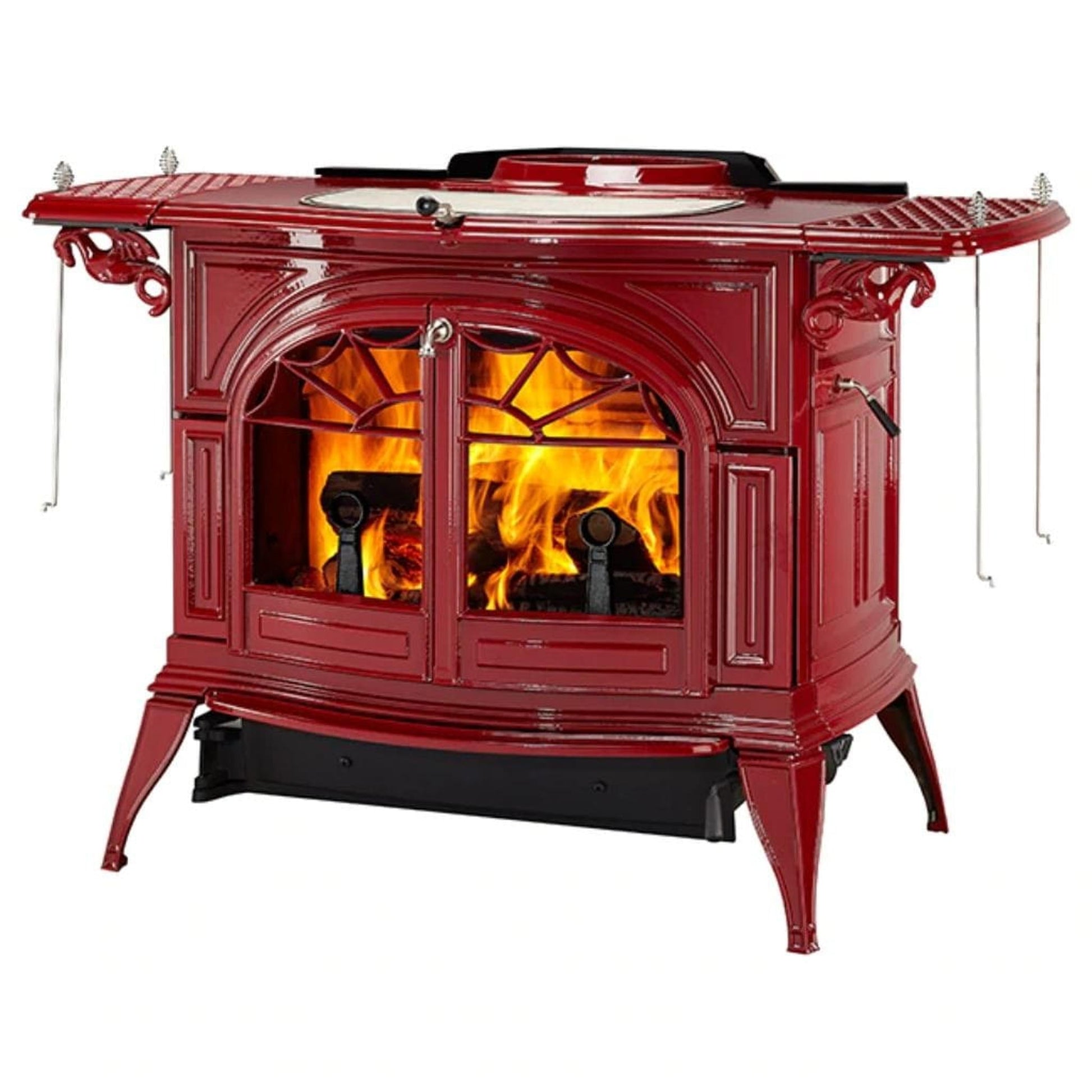 Vermont Castings Defiant 32" Bordeaux Wood Burning Stove With Traditional Doors
