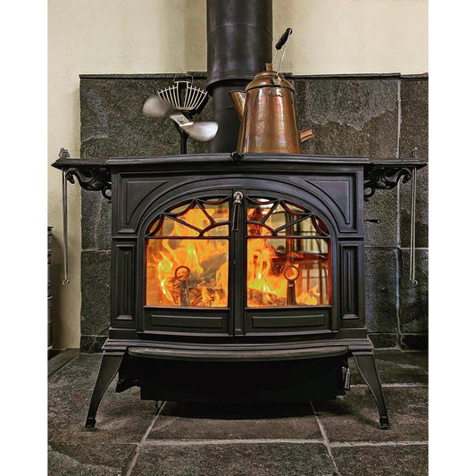 Vermont Castings Defiant 32" Classic Black Wood Burning Stove With Traditional Doors