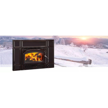 Vermont Castings Gifford 27" Majolica Brown Wood Burning Fireplace Insert