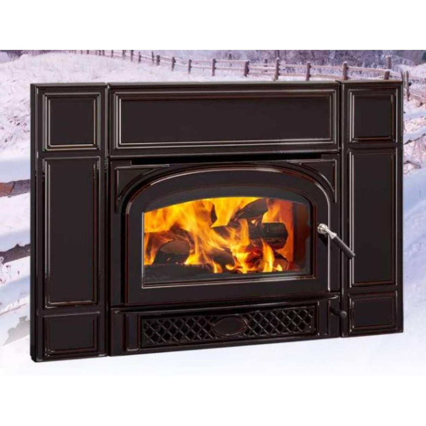 Vermont Castings Gifford 27" Majolica Brown Wood Burning Fireplace Insert