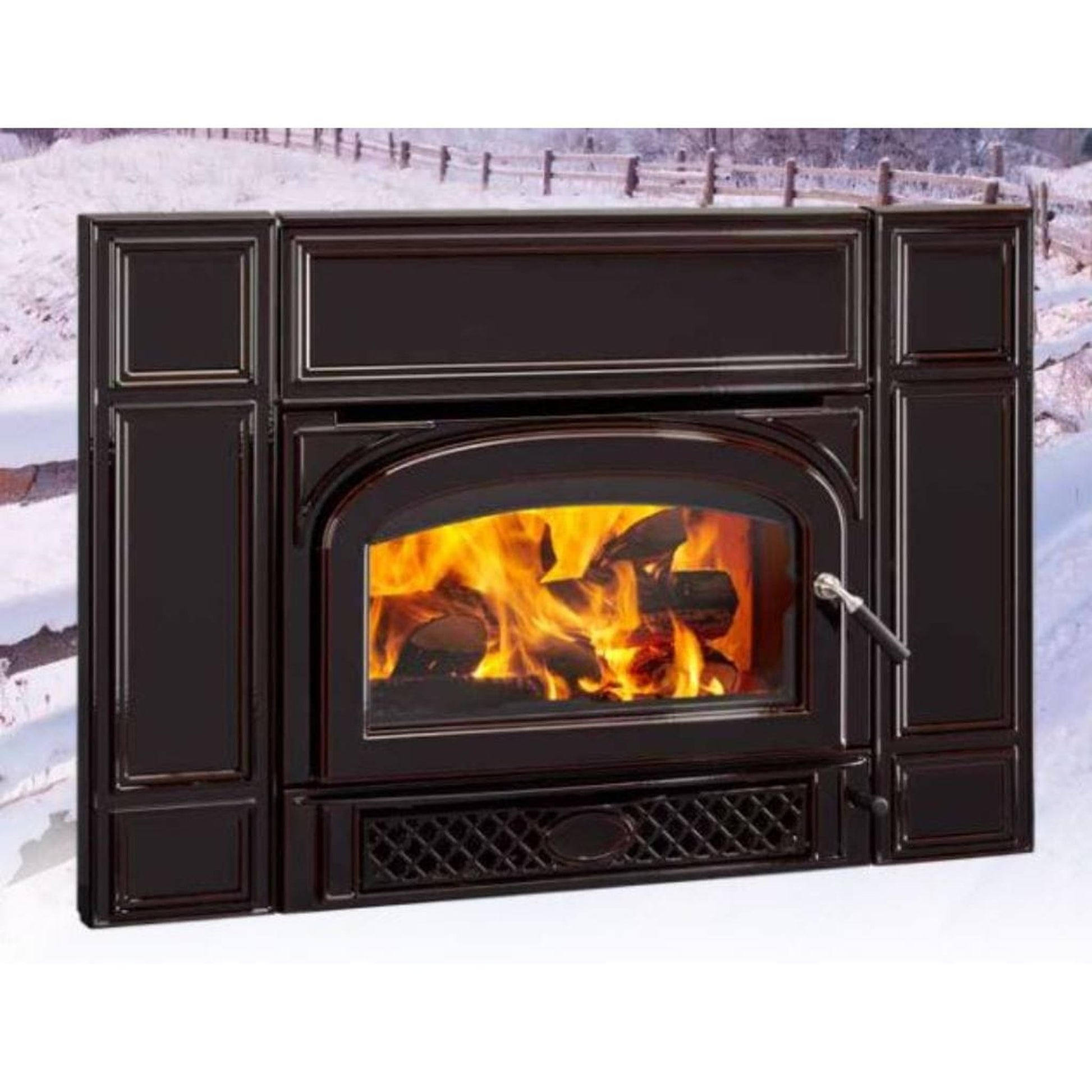 Vermont Castings Gifford 27" Majolica Brown Wood Burning Fireplace Insert