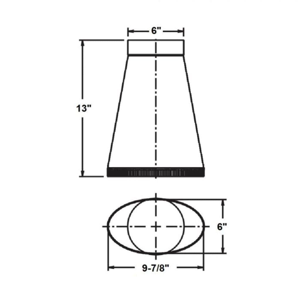 Vermont Castings Bordeaux Oval To 6" Round Adapter For Defiant Wood Stove