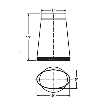Vermont Castings Oval To 8" x 13" Elbow Adapter For Defiant Wood Stove