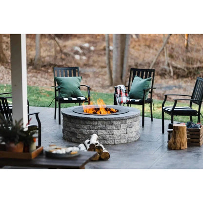 Zentro 30" Round Steel Smokeless Fire Pit Insert with Lid